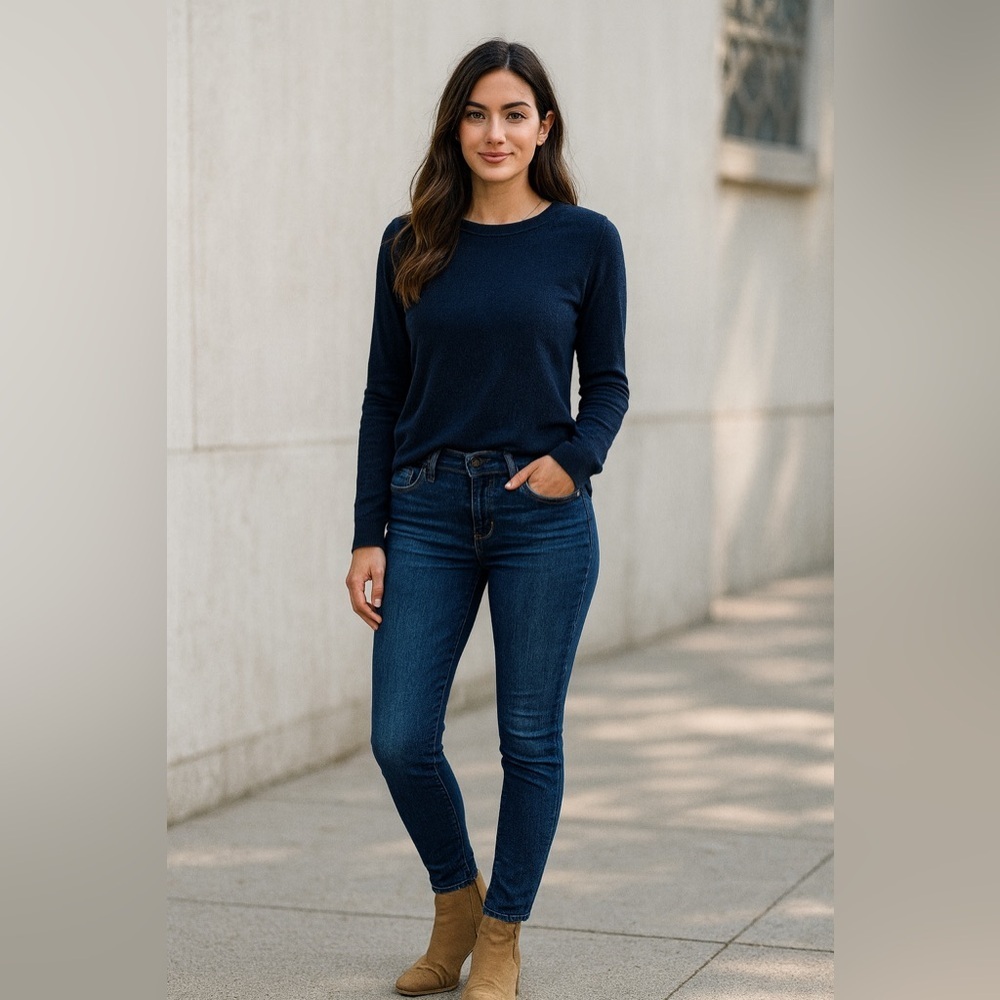 Fidelity Mila Low Rise Ankle Slim‎ Jeans Womens Size 24 Dark Wash Stretch Retro